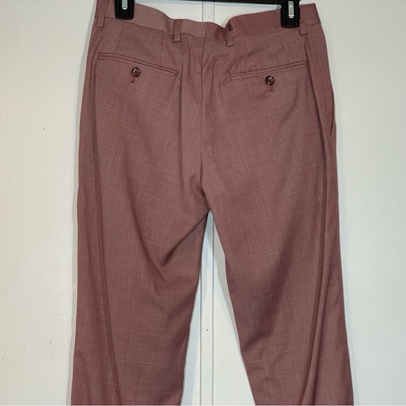 Soul of London Slim Fit Chambray Men’s Trousers Pants in Pink - Picture 5 of 9
